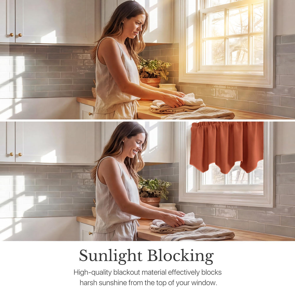 Burnt Orange Blackout Valances for Windows Thermal Insulated
