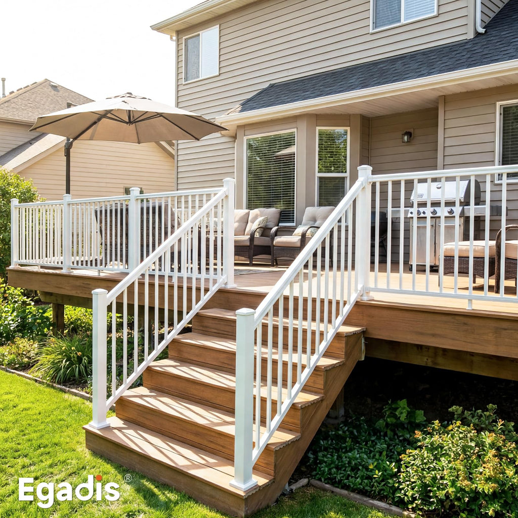 36 in x 6 ft Modular Aluminum Porch and Deck Railing Kit, White