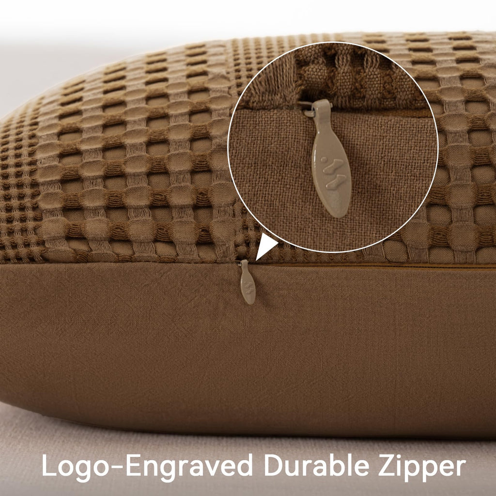 36x14 Inch Bamboo Body Pillowcase - Ultra Soft & Breathable, Waffle Weave Lumbar Body Pillow Cover for Couch Sofa