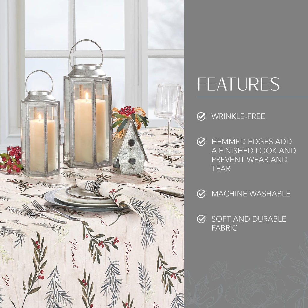 Holiday Tree Trimmings Tablecloth, Multicolor - 60" W x 120" L