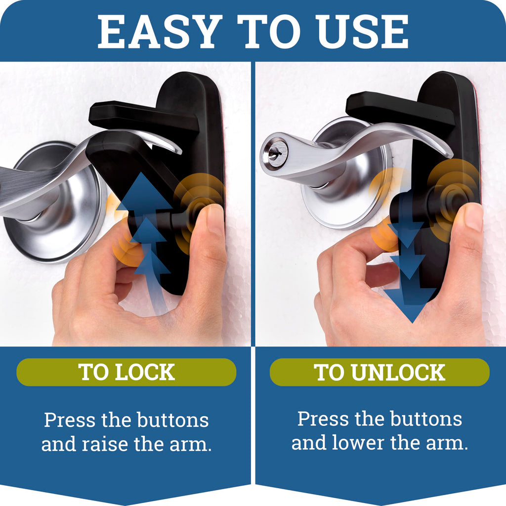 Lever Lock (2 Pack) Prevents Toddlers from Opening Doors. 3.25" L * 1.5" W * 4.5" H Easy One Hand Operation for
