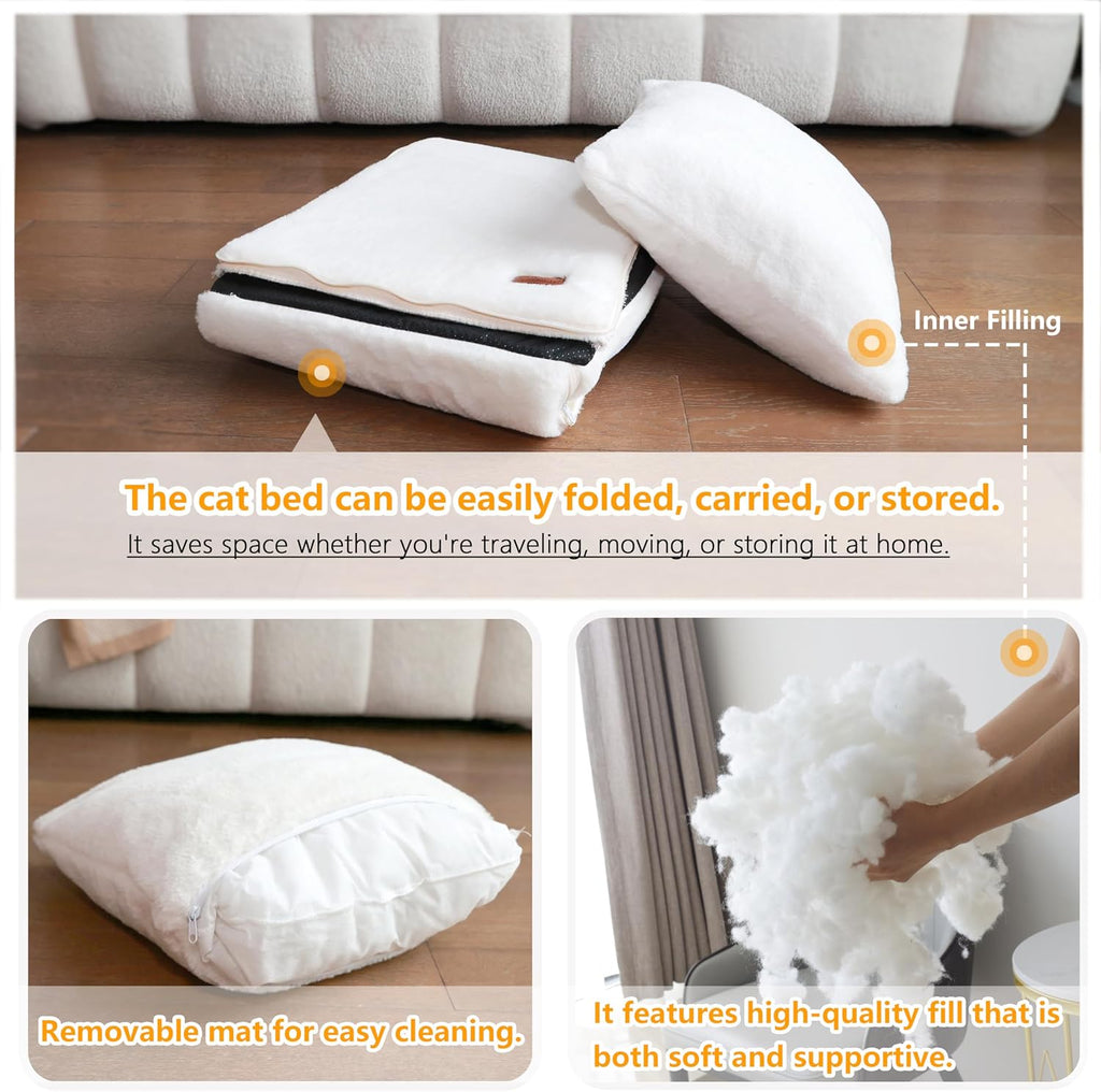 Cat Bed for Indoor Cats, Foldable cat cave, Anti-Slip & Water-Resistant Bottom, cat Houses for Indoor Cats or Small