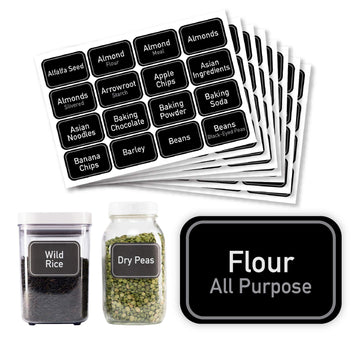 208 Preprinted Water Resistant Bulk Pantry Labels Set