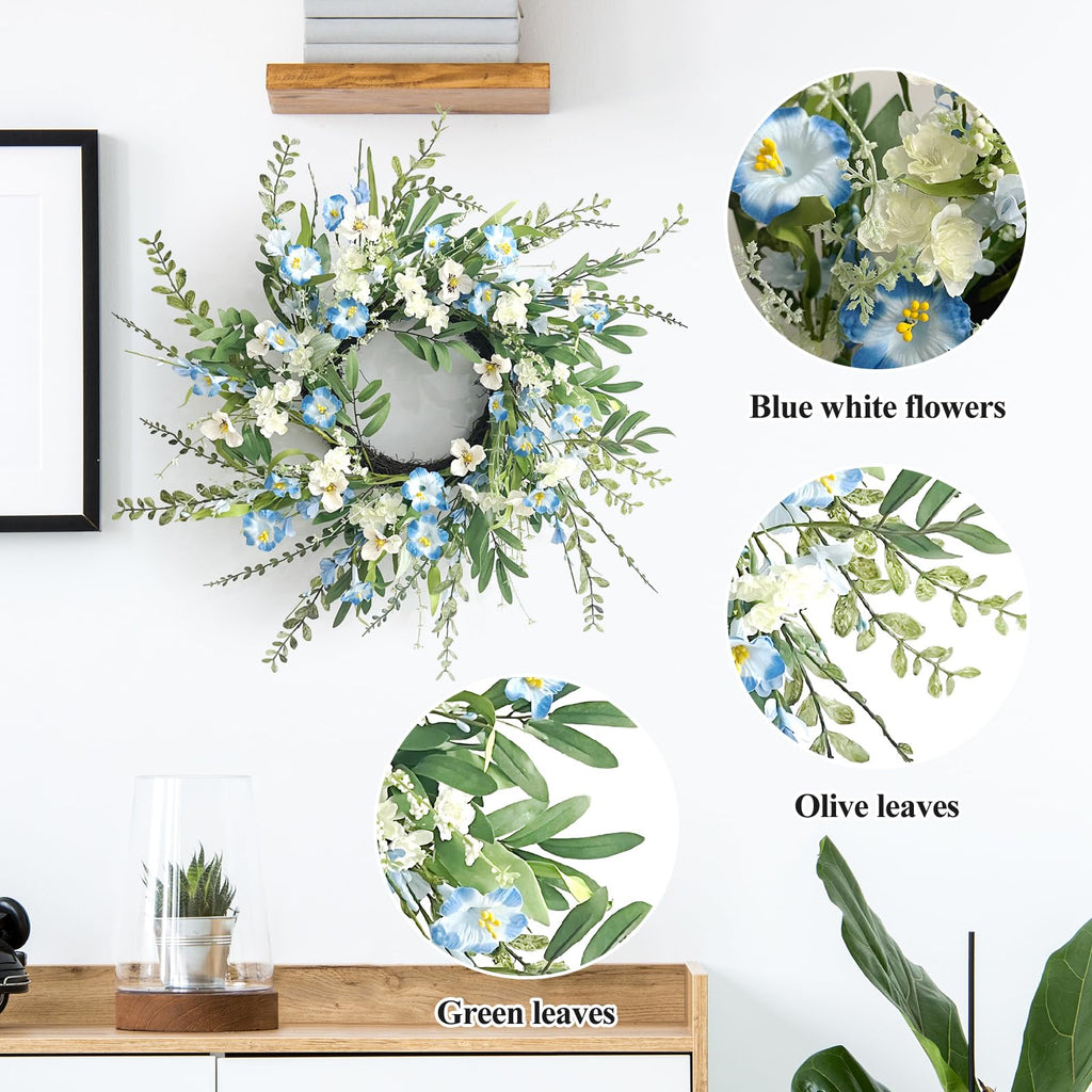 24 Inch Fall Wreath for Front Door Artificial FloralWreath