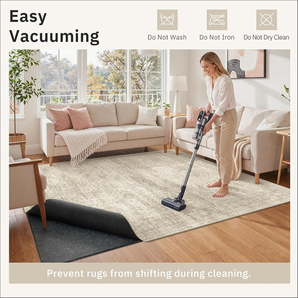 Non Slip Rug Pads 5x7, 1/4" Thick Felt Cushioned Rug Gripper Pad - Set of 35