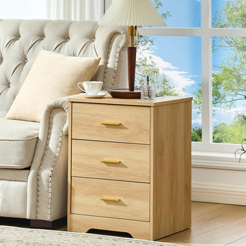 Natural Oak Dresser, 3 Drawer Dresser with Charging Station