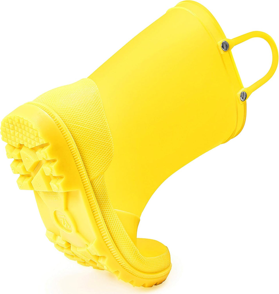Kids Girls & Boys Rain Boots with Easy-on Handles Outdoors