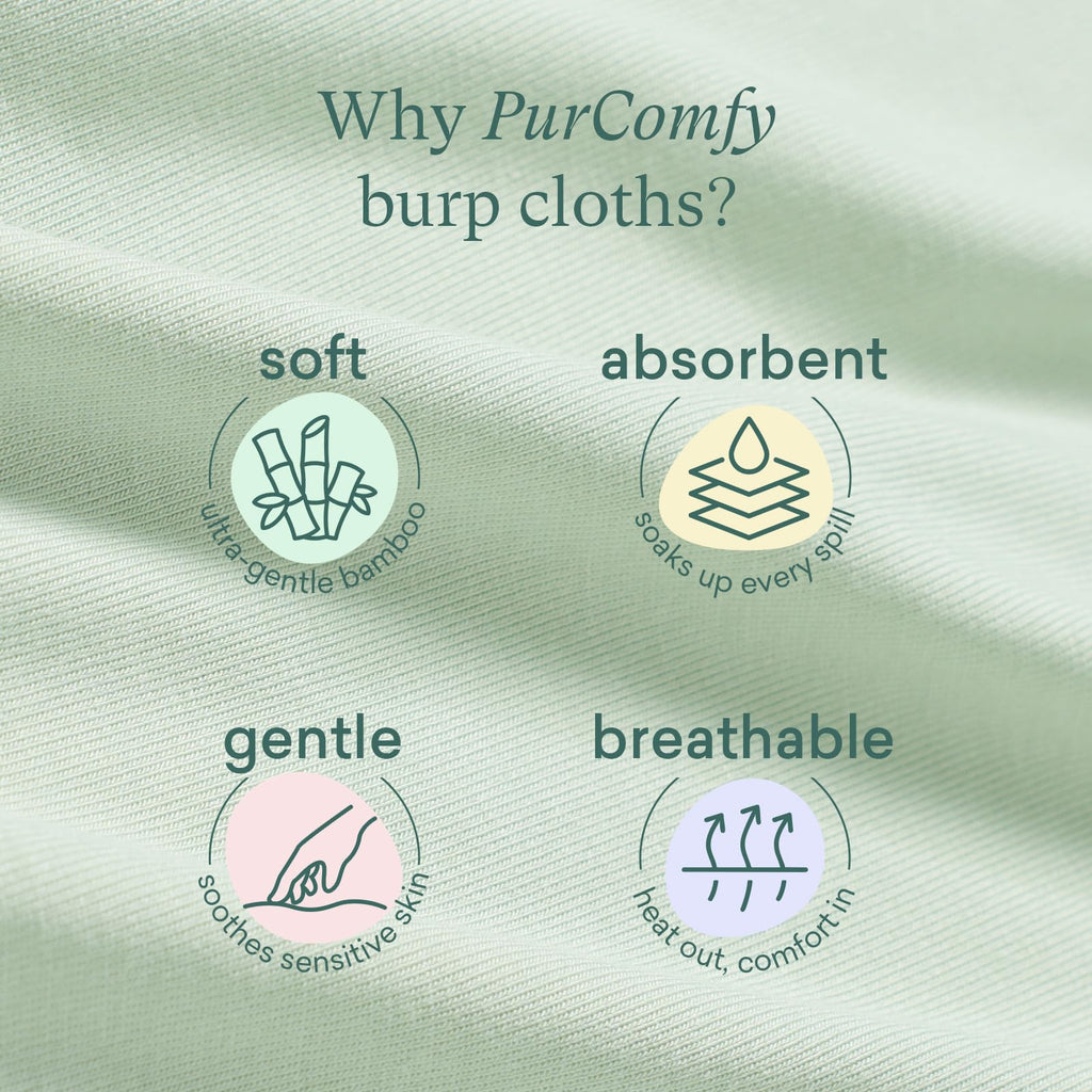 Supersoft Bamboo Viscose Burp Cloths, 3-Pack, Large 21" x 10"