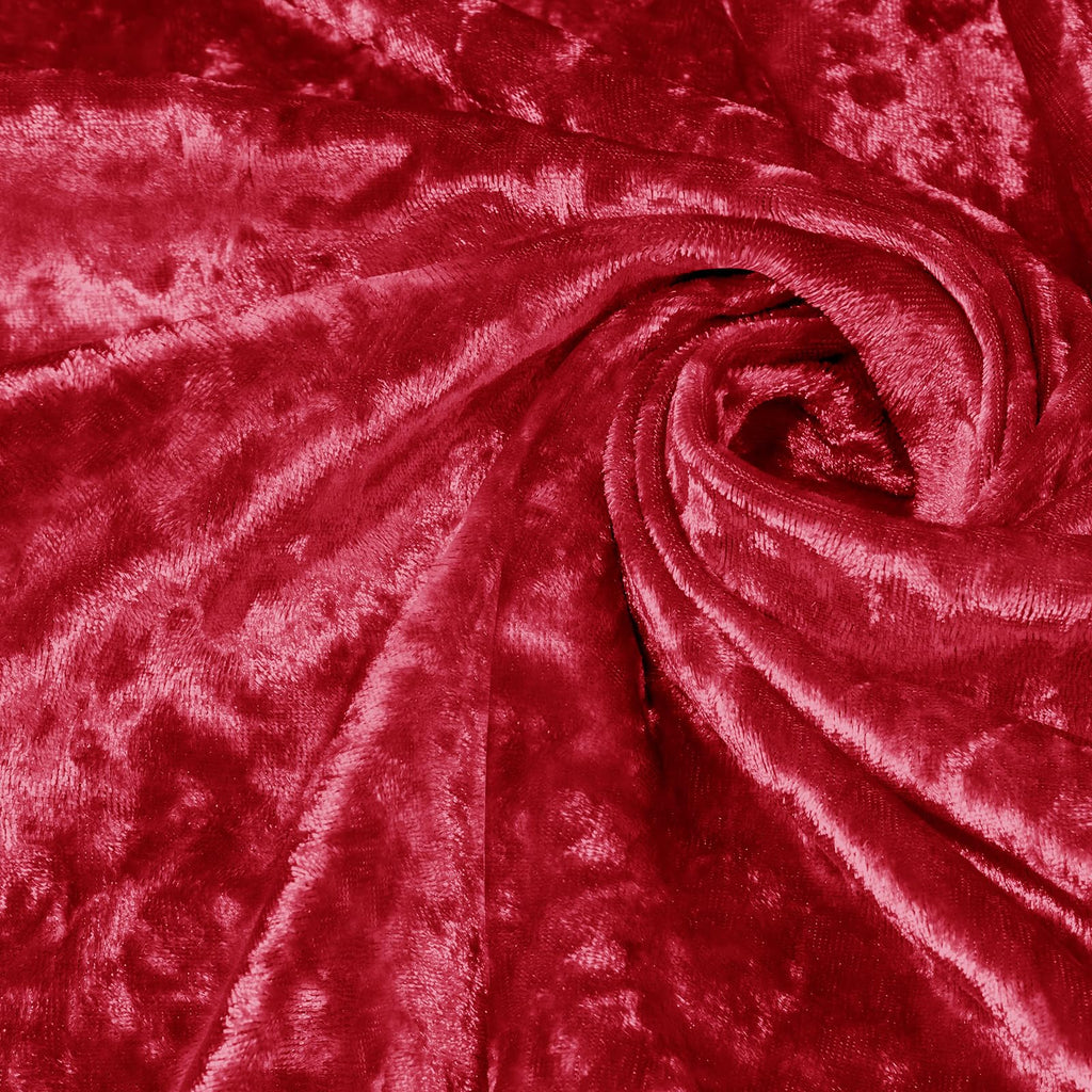 2 Yard 63" Wide Red Stretch Crushed Velvet Fabric