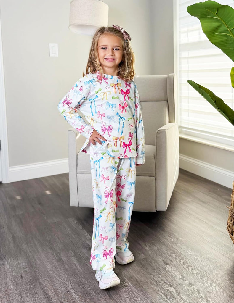 Girls Pajamas Cute Long Sleeve and Pants Pjs Set Kids Sleepwear