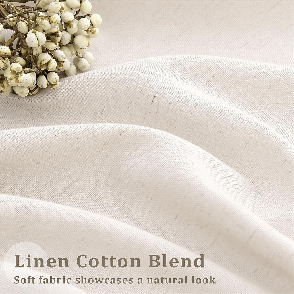 Pinch Pleat Linen Sheer Curtains 96 Inches Long 100 Inch Wide for Patio Sliding Door Light Filtering Semi Sheer