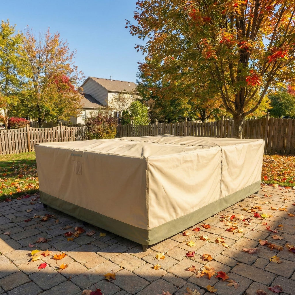 Rectangular Outdoor Furniture Cover for Sectional Sofa Set, 600D Waterproof Patio Set Cover for Lawn General Purpose