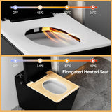 Smart One-Piece Toilet with Built-In Tank, Comfortable Seat Height, Warm Water Bidet, Heated Seat, Auto Drying, Foot Kick Flush, Modern Elongated Design