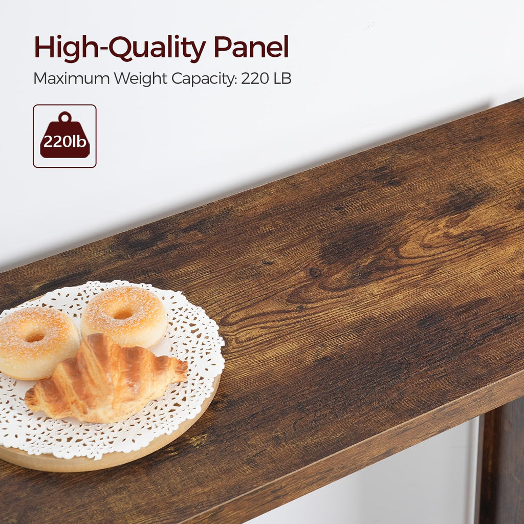 Bar Table, 35.4" Counter Height Pub Table, Industrial Rectangular Hightop Table, Kitchen Dining Bar Height Tables