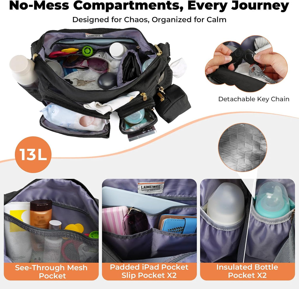 Crossbody Diaper Bag, in-1 Stroller Caddy