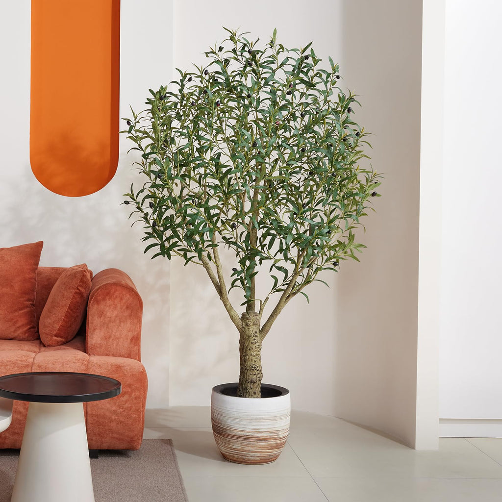 6FT UV-Resistant Artificial Olive Tree with Thick Trunk