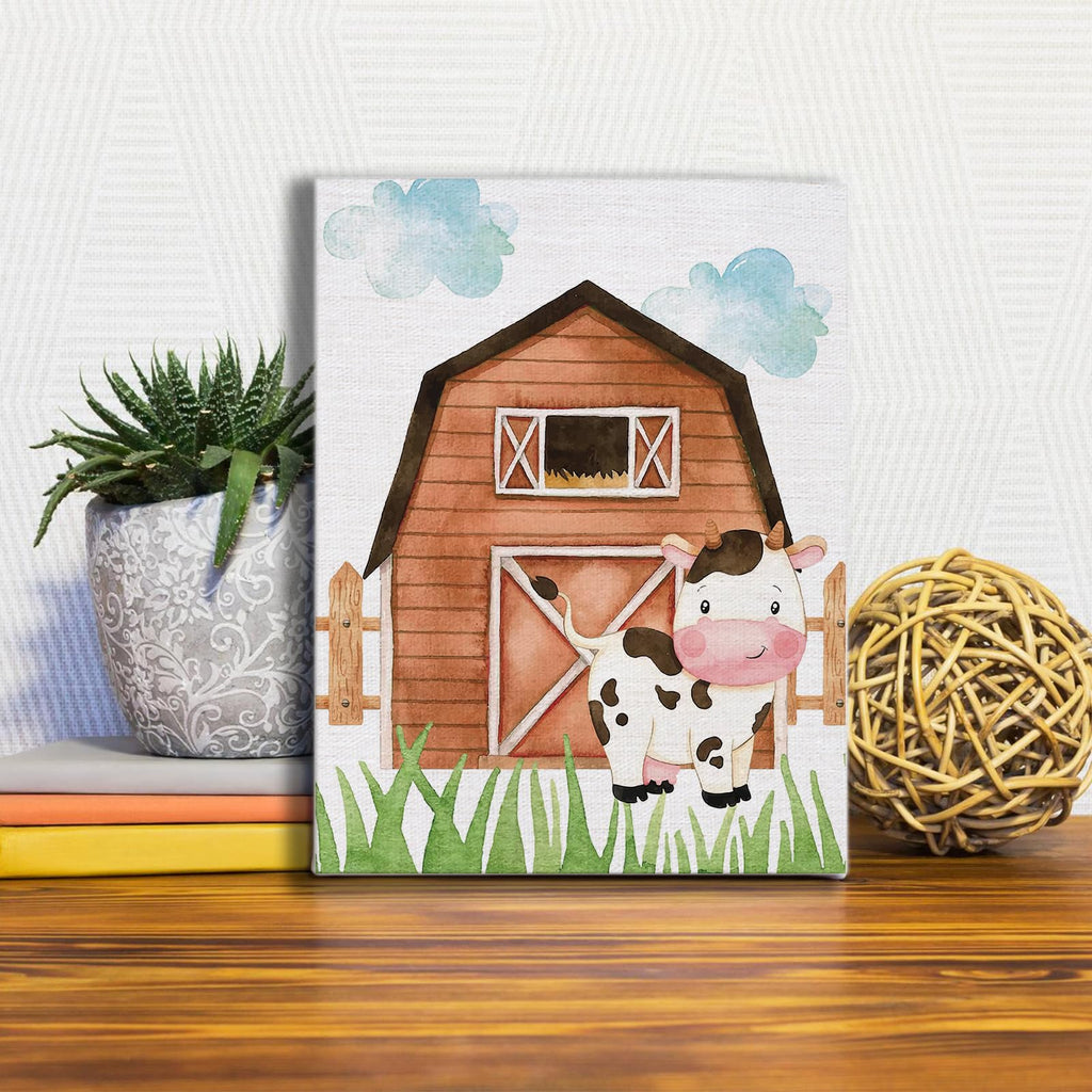Watercolor Farmhouse Nursery Decor Canvas Wall Art Farm Cute Animal Chicken Cow Pig Wall Decor Artwork Poster Prints