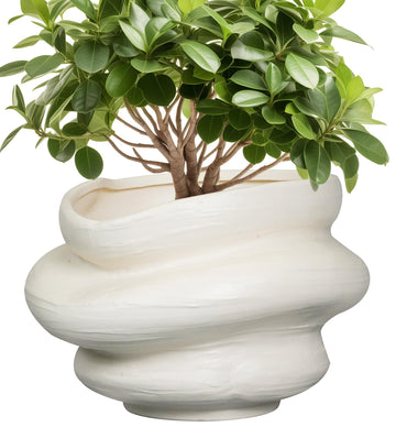 Ceramic Plant Pots Bonsai 10.6 Inch - Flower Pots for Indoor Plants, Large Plant Pots with Drainage Hole, Decorative