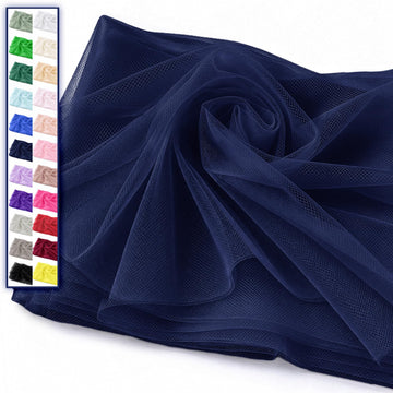 Navy Blue Tulle Fabric 54 Inch x 3 Yards, Sheer Mesh for Party Decor