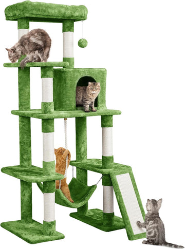 63in Sturdy Large Cat Tree for Indoor Heavy Cats, Tall Tower