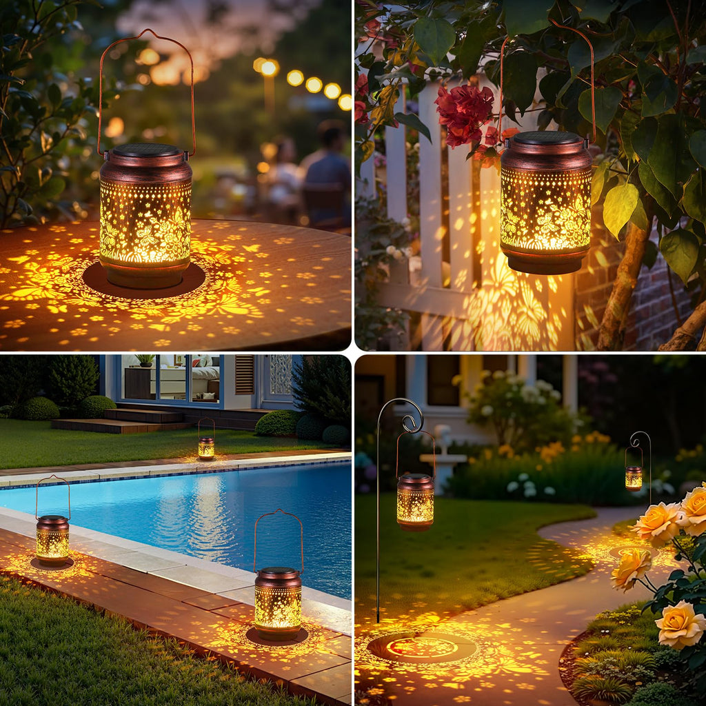 Solar Lanterns Outdoor Waterproof Birthday Gifts for Women Mon Grandma, 2 Pack Brighter Hummingbird Hanging Solar