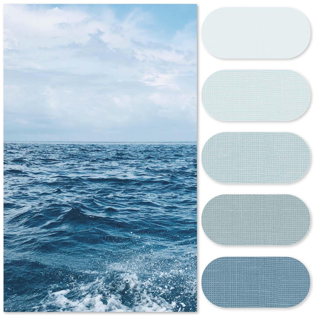 Small Stall Shower Curtain 48x72 Inch 8 Hooks Blue | Ombre Ocean Blue Shower Curtain, Stripe, Bathroom Decor, Gradual