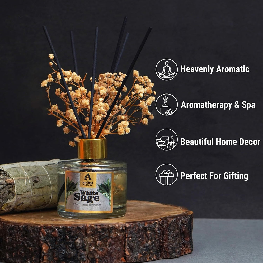 Fragrance Reed Diffuser Set with Natural Essential Oil, Aroma Sticks & Real Preserved Flowers | Luxury Home Decor