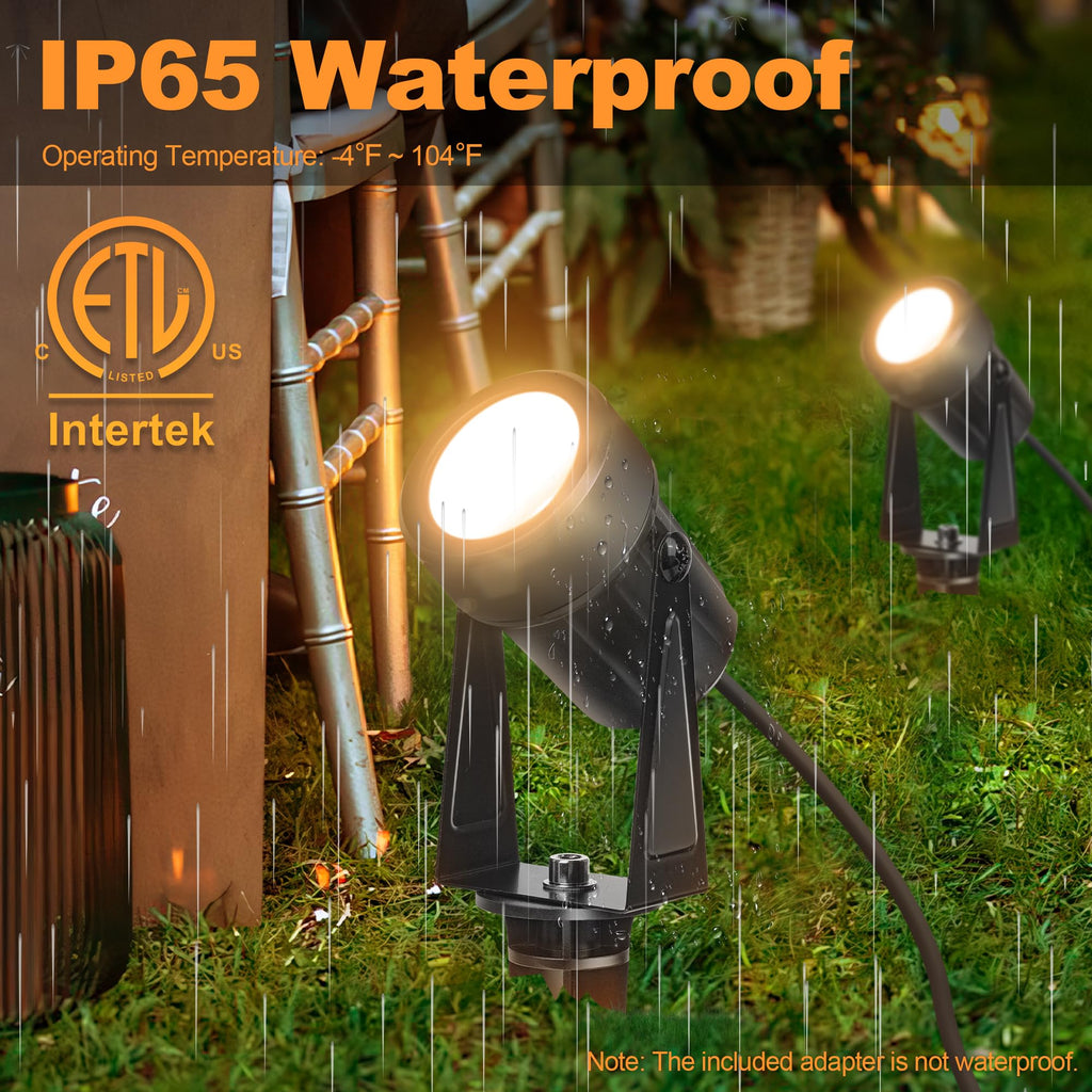 Outdoor Landscape Lighting Waterproof with 45.9FT Cable & built-in LED Light, Low Voltage 12W 1200LM Plug in Electric