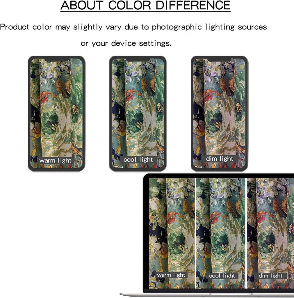 Dark Green Vintage Floral Blackout Curtains for Bedroom 96 inches Long Pattern Painting Flower Window Drapes for