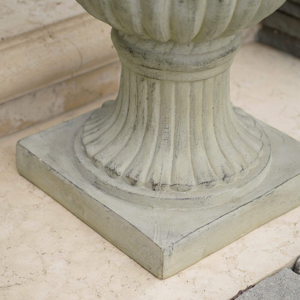 Outdoor/Indoor Antique Green Stone Finish Planter/Urn, 26"