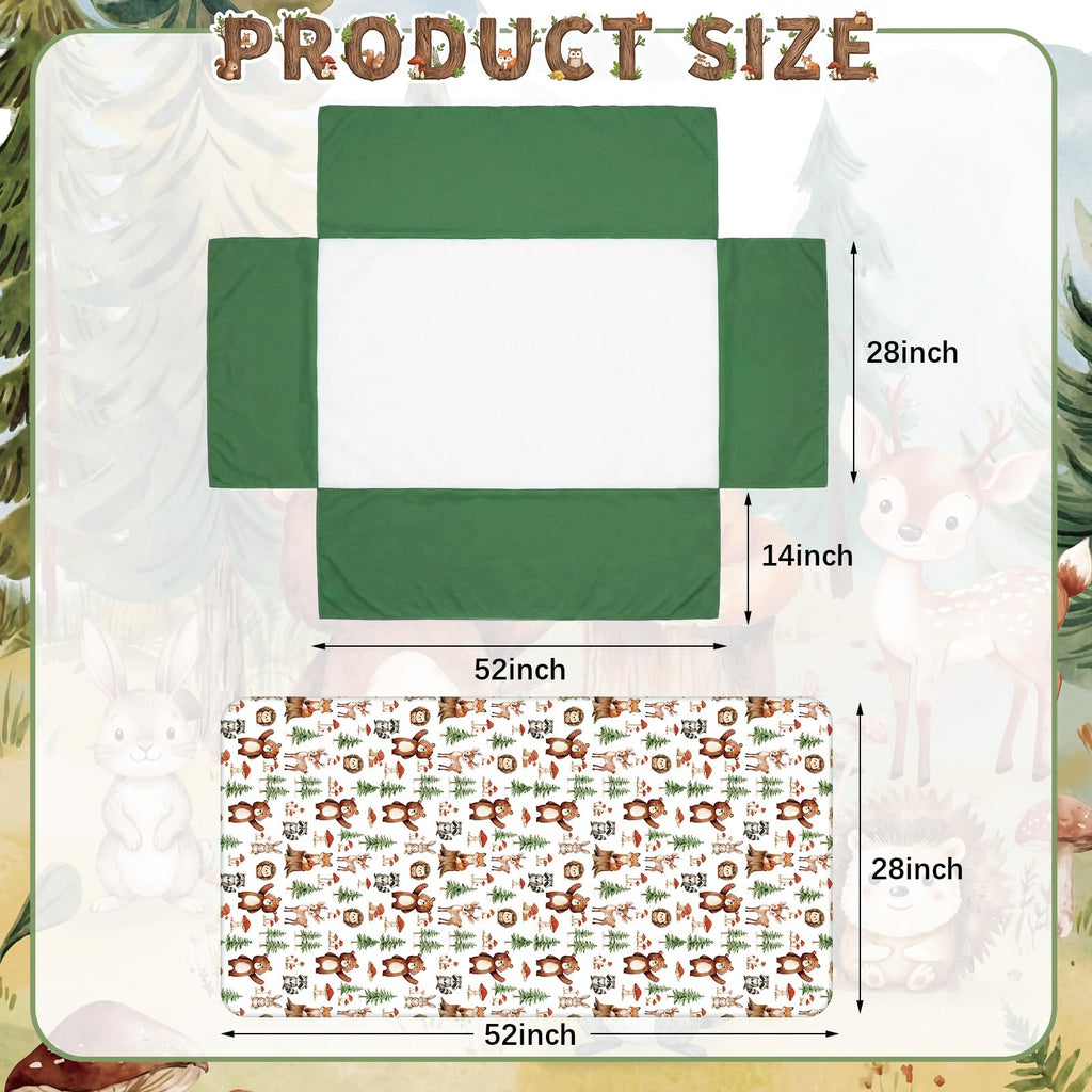 3 Pcs Woodland Animal Crib Sheet Set Baby Crib Bedding Set Includes 52"x28" Fitted Sheet, Quilt, Bed Skirt for