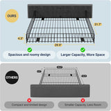 Upholstered Queen Platform Bed Frame with 4 Storage Drawers and Headboard, Square Stitched Button Tufted