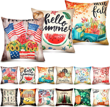 Sets Holiday Pillow Covers, Classic, 18 x 18 Inch - Set of 12