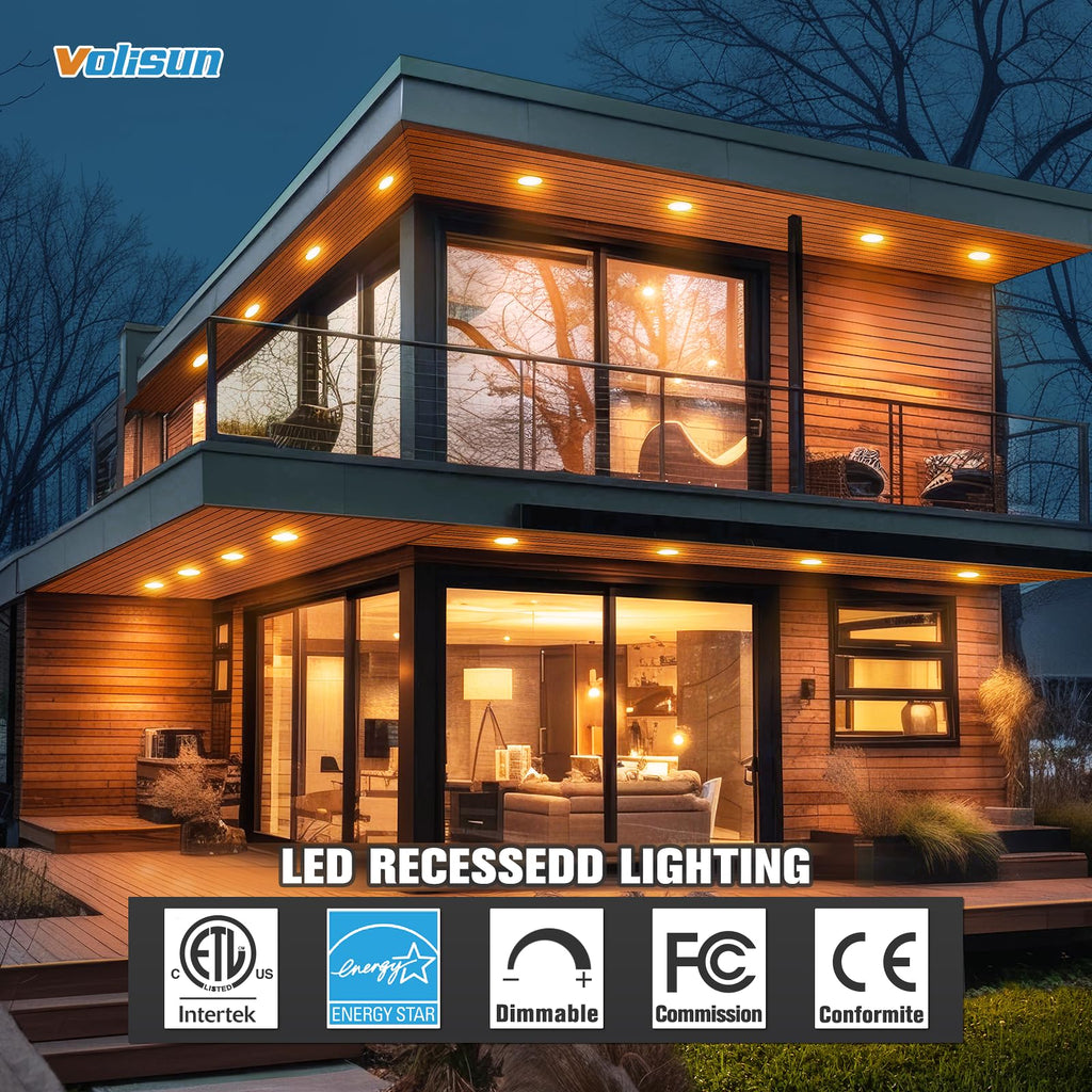 12 Pack 4 inch Recessed Lighting, 5CCT, 9.5W Eqv 80W