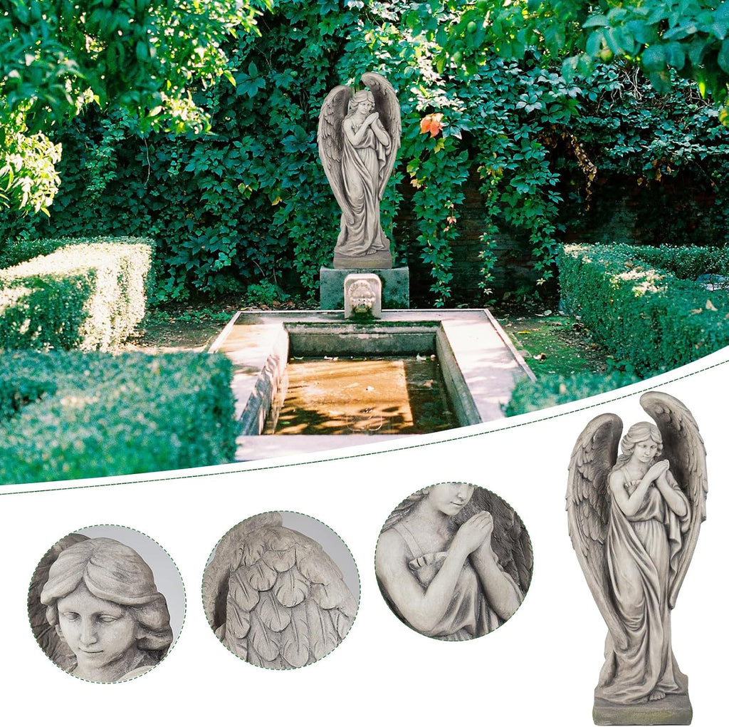 Outdoor Statues Angel Décor Garden Statue - 34 inch Large Garden Angels Outdoor Religious Statues Catholic Resin