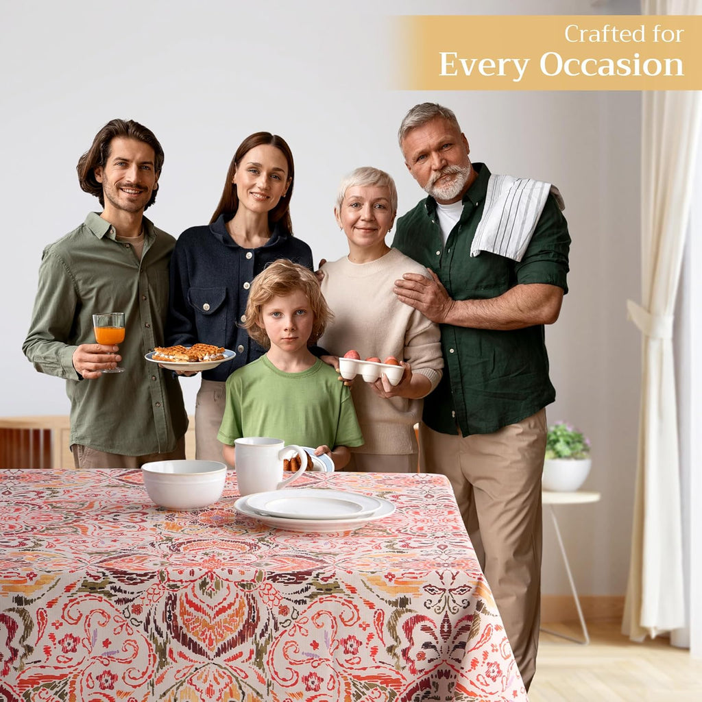 Table Cloth Square Table 100% Cotton 54 x 54 Inches Fall Tablecloth Reusable Everyday Use for Thanks