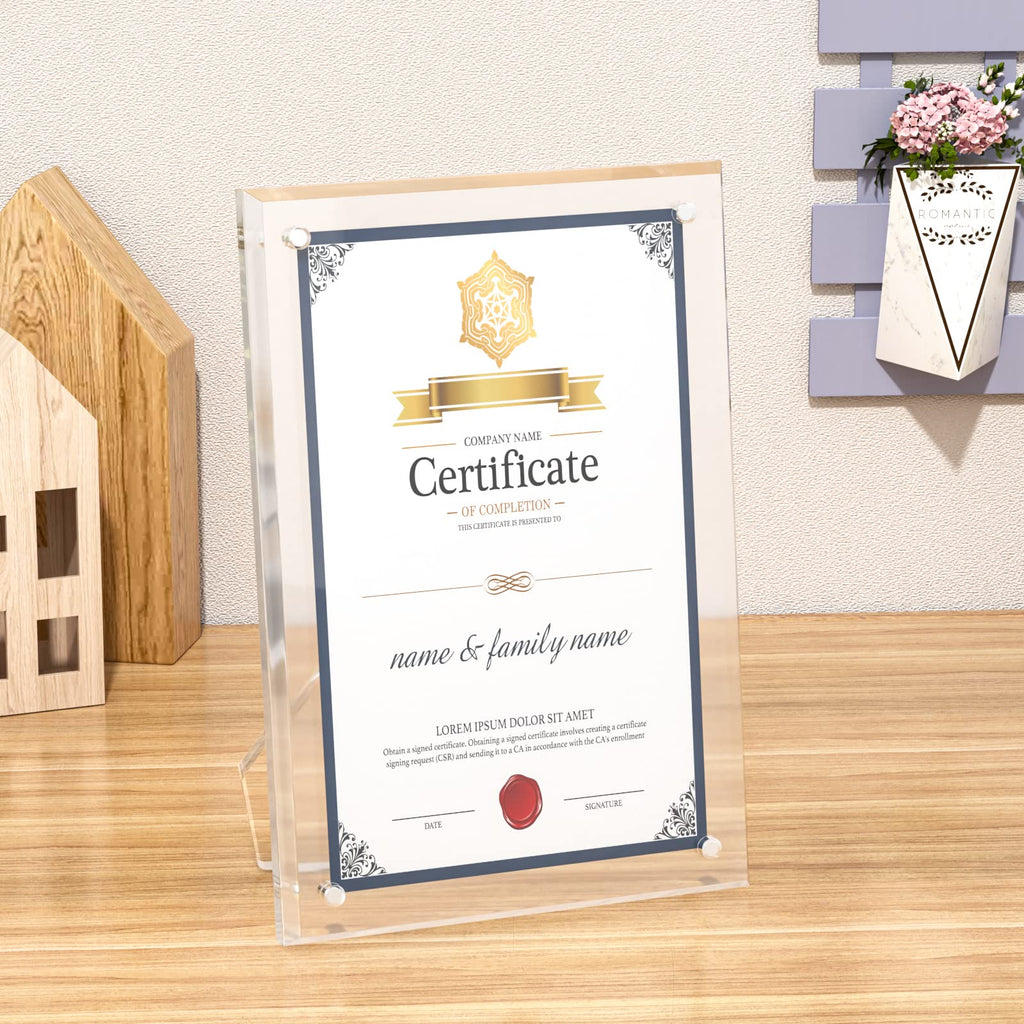 8.5 by 11 Acrylic Picture Frame Document Certificate Frames 2 Packs