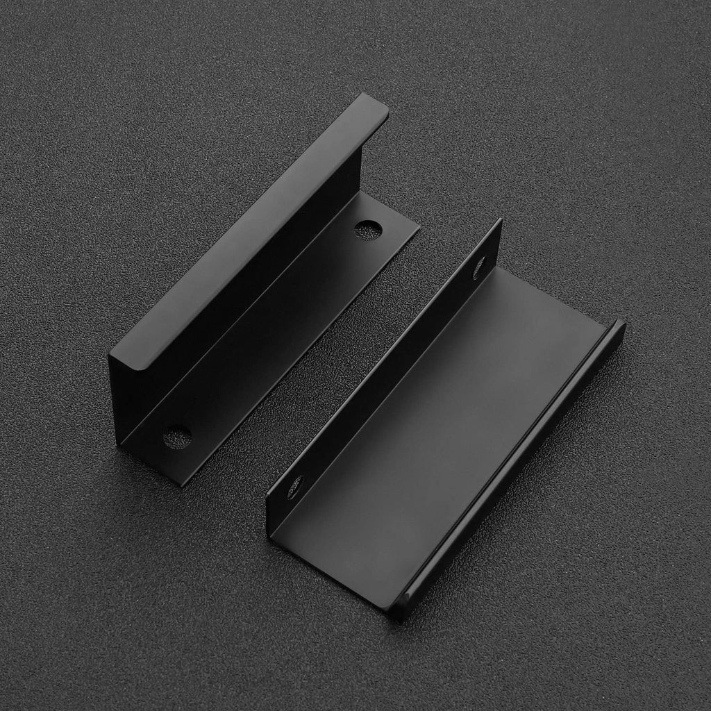 6 Pack Finger Pulls for Cabinets 80mm/3.15" Length Black Edge Pulls