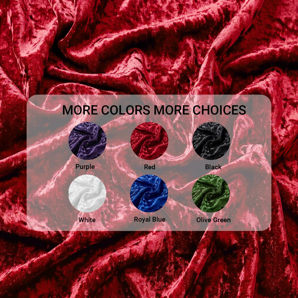 Crushed Velvet Fabric, 2 Way Stretch, 63 Inch x 1 Yard, Red