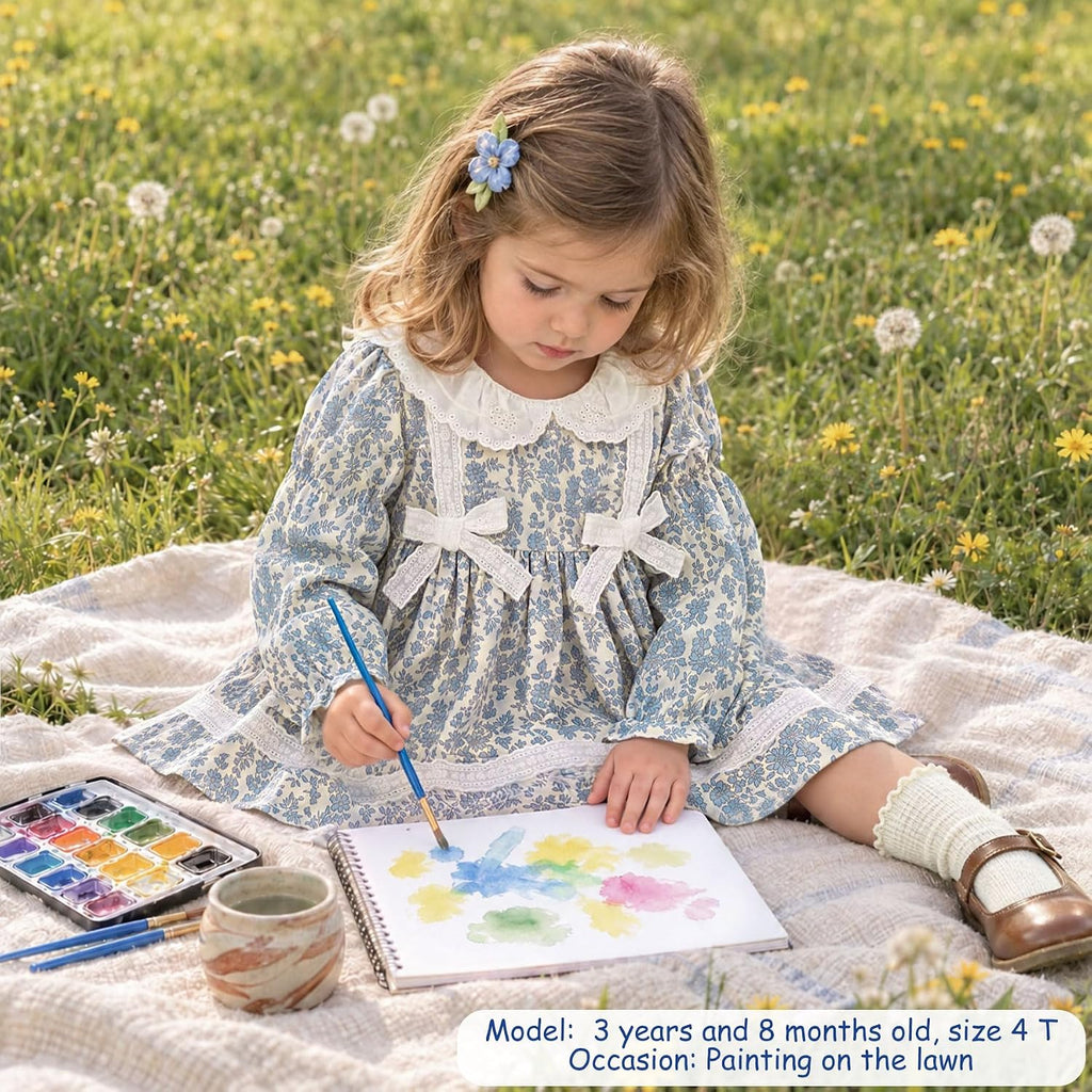 Toddler Floral Dress, Long Sleeve Smocked