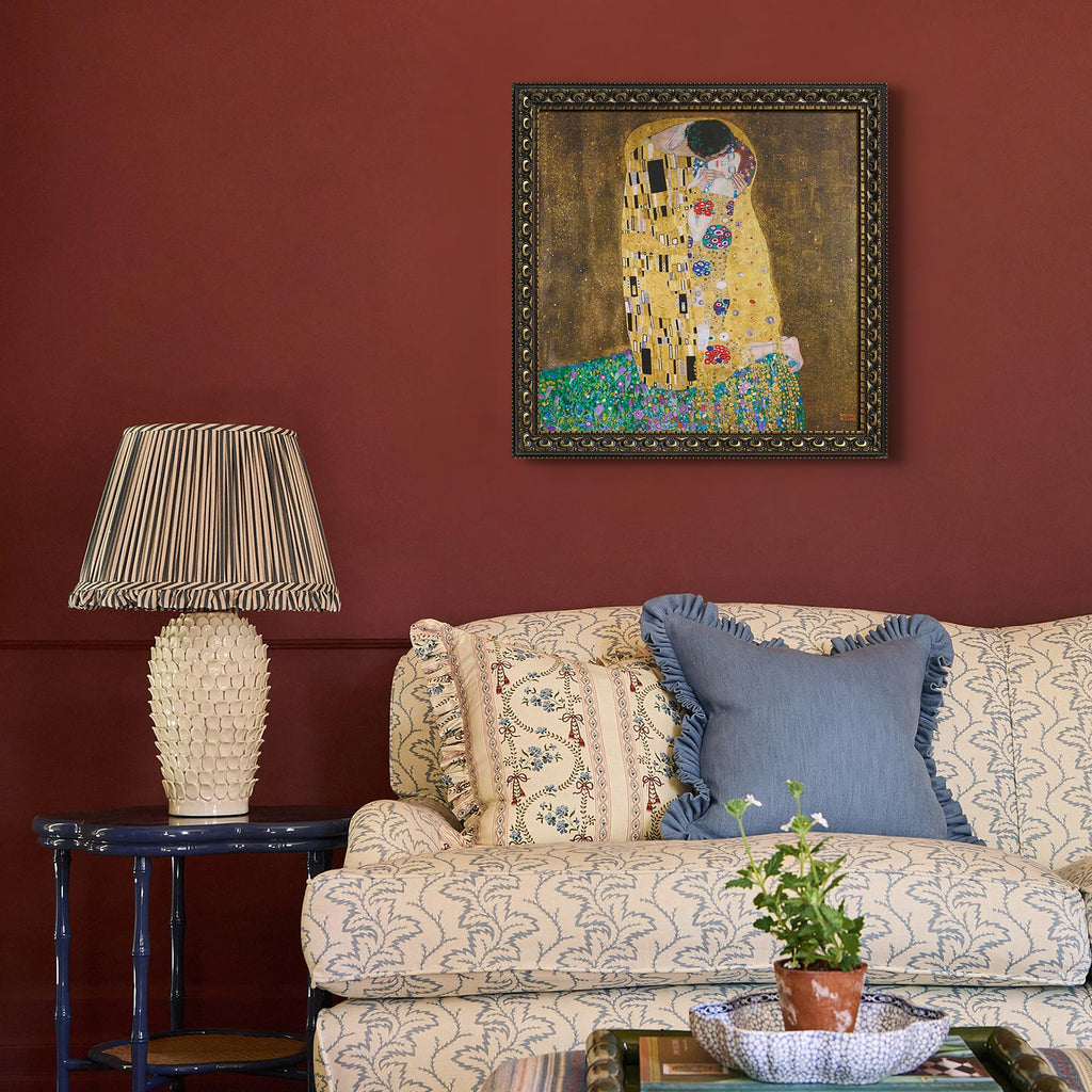 Vintage Framed The Kiss Oil Painting Canvas Print Wall Art