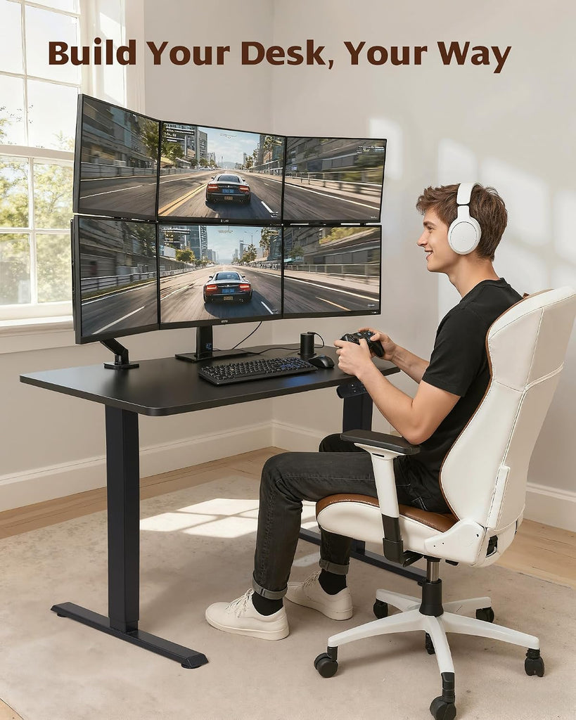 Dual Motor Standing Desk Frame, 225 lbs Capacity, Black | Dual motors, 225 lb capacity, memory presets