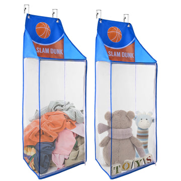 2 Pack Over the Door Laundry Hamper, Hanging Basketball Basket