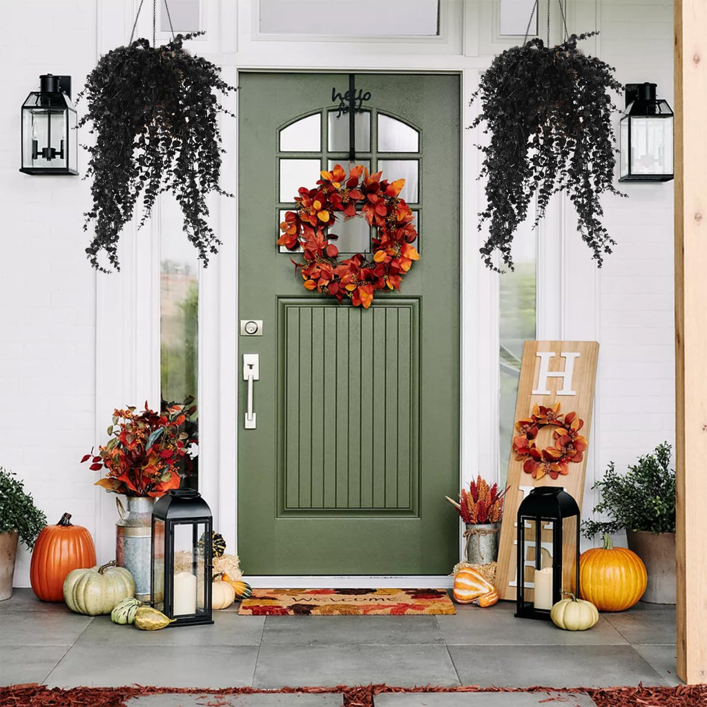 Black Artificial Hanging Gothic Plant 31.5" Fake Fall Greenery Vine