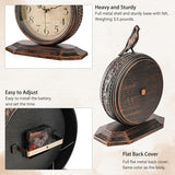 8-Inch Antique Mantel Clocks For Living Room, Retro Table Metal Silent Clocks For Fireplace