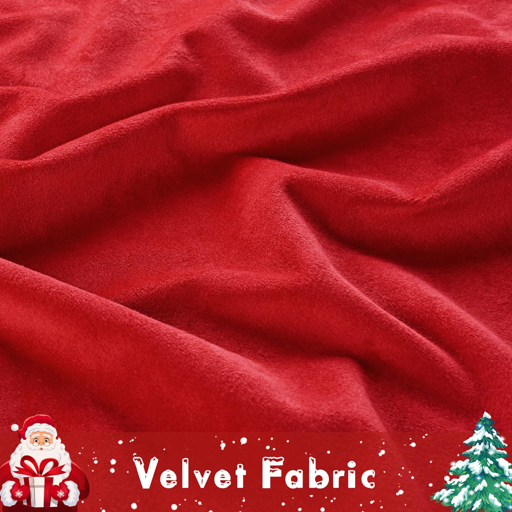 Christmas Valance Christmas Tree Kitchen Curtain with Plaid Hem Red Velvet Valance Rod Pocket Swag Valances for