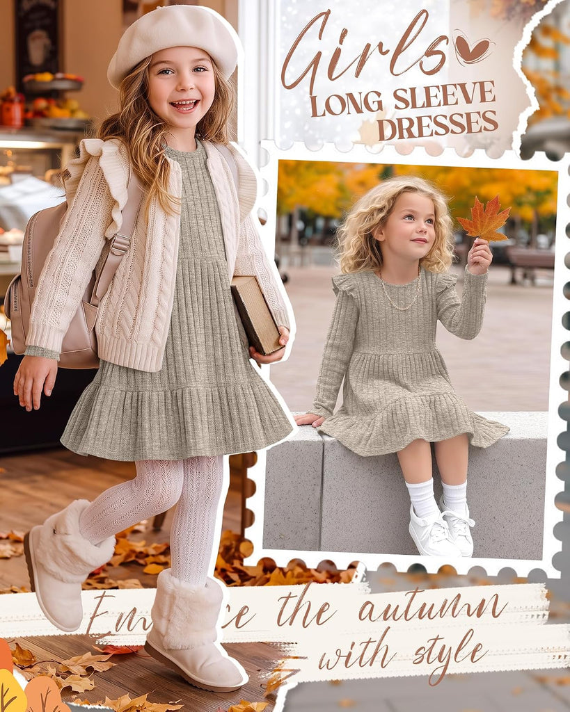 Toddler Girls' Long Sleeve Sweater Dress