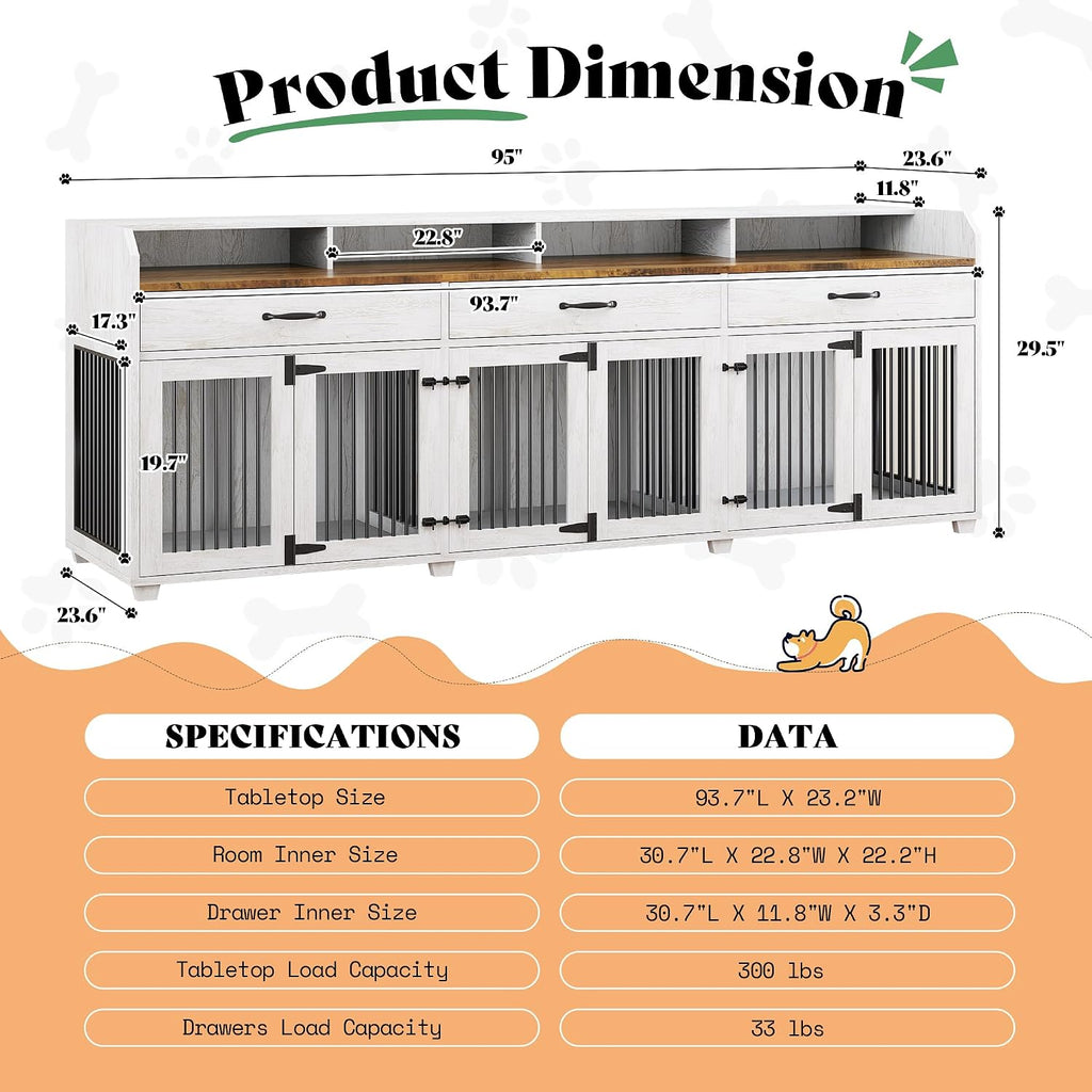 Dog Crate Furniture, Multi-Functional TV Stand with Storage