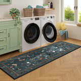 Runner Rug for Kitchen Non Slip 2'6''x8' Washable Rugs with Rubber Backing Soft Floral Animal Cat Ca