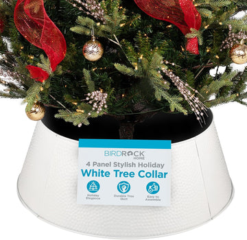 Metal Christmas Tree Collar, White, 28" x 10"